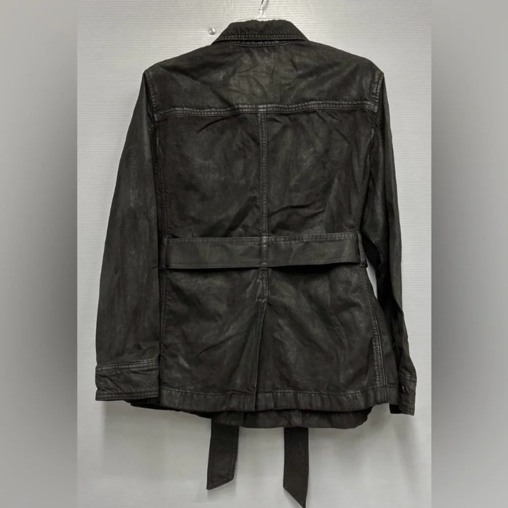 NWT Ralph Lauren Plus Size Black Onyx Belted Coated Denim Trucker Jacket Sz 14W - Picture 4 of 11